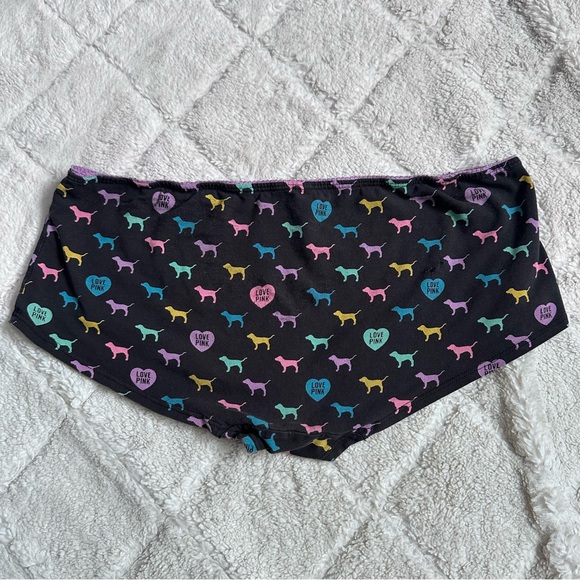 FLAWED | VS PINK | Vintage Black & Rainbow Extra Low Rise Boy Shorts | Size Med - Picture 5 of 9
